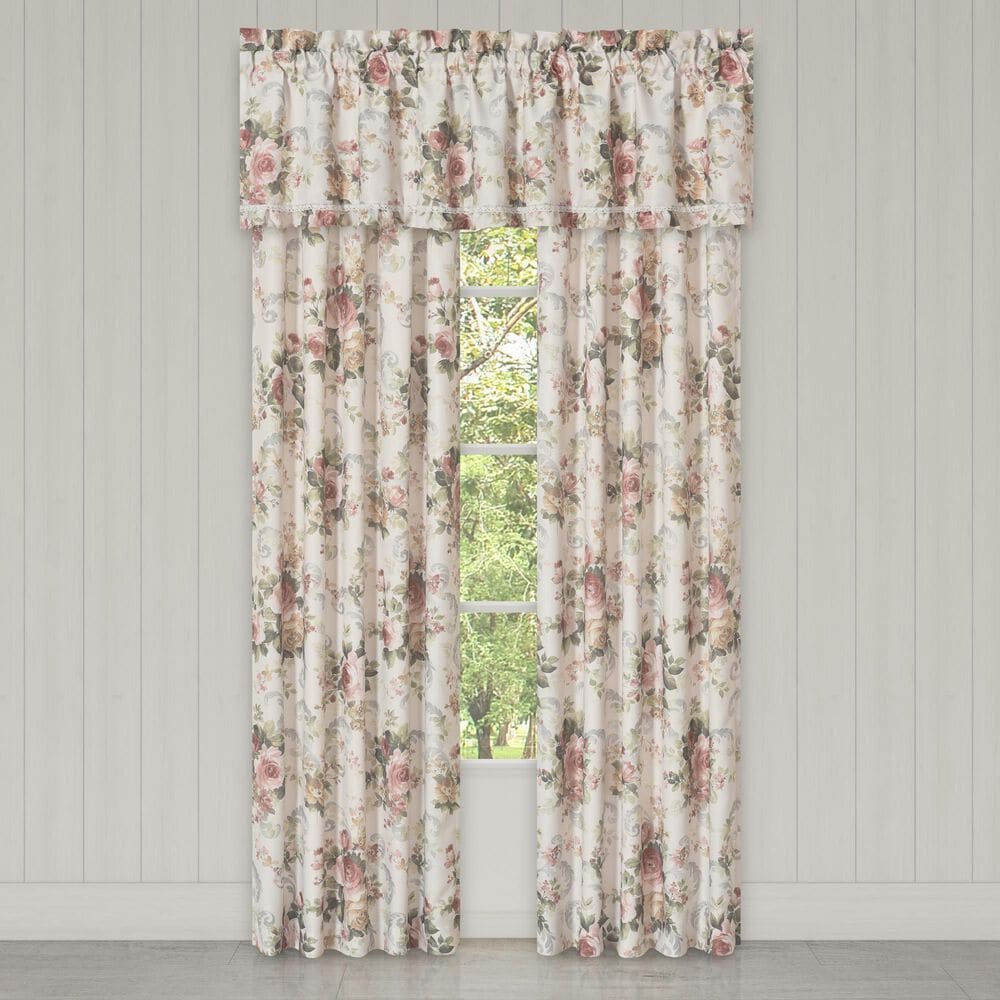 J. Queen New York Chablis 84&quot; x 41&quot; Window Panel Pair in Rose Gold, Taupe and Green, , large