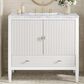 James Martin Vanities Myrrin 36" Vanity in Bright White with 3 cm Carrara White Marble Top, , large