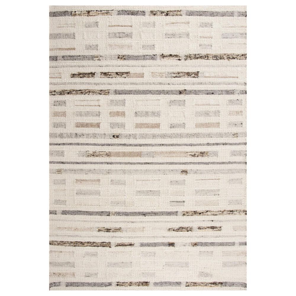 RIZZY Nova Silver, Ivory, Beige and Brown 12" x 15" Area Rug, , large
