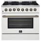 Forno Galiano 36" Freestanding Dual Fuel Range in White, , large