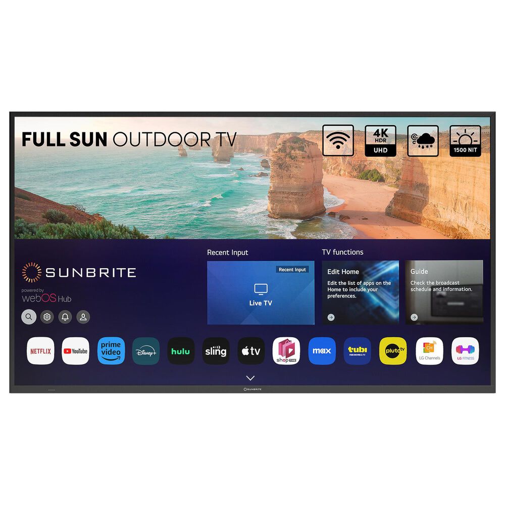 Sunbrite 75&quot; Solis Series - Full Sun - 4K UHD HDR in Black - Smart Outdoor TV, , large