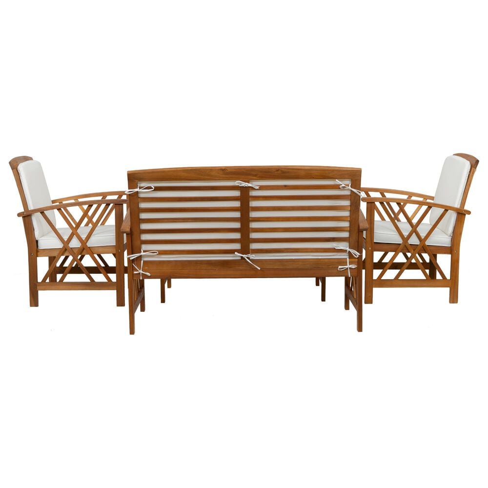 Linon Home Decor Jubil 4-Piece Outdoor Conversation Set in Brown, , large