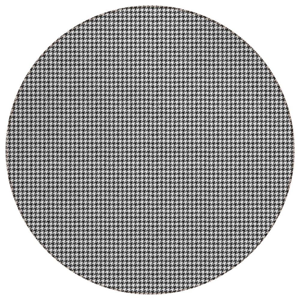 Dalyn Rug Company Hinton 4" Round Black Indoor/Outdoor Area Rug, , large