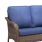 Hearth and Haven Outdoor PE Wicker Loveseat with Deep Seat Cushions in Blue, , large