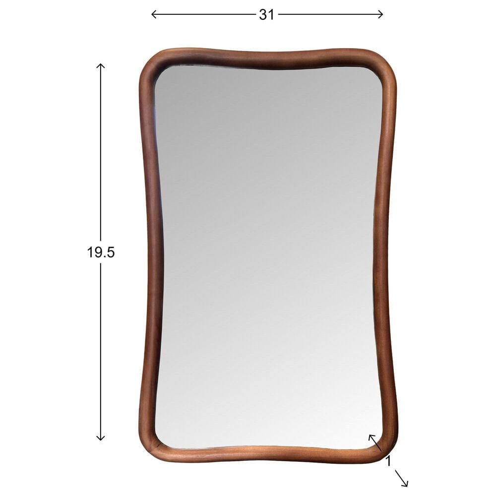 Howard Elliott Waveform Rectangular Mirror in Brown, , large