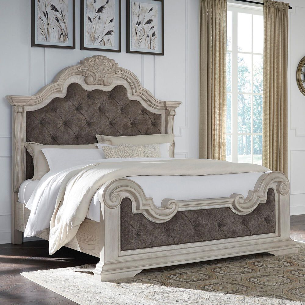 Ashley Bruchandi California King Upholstered Panel Bed in Antique White, , large