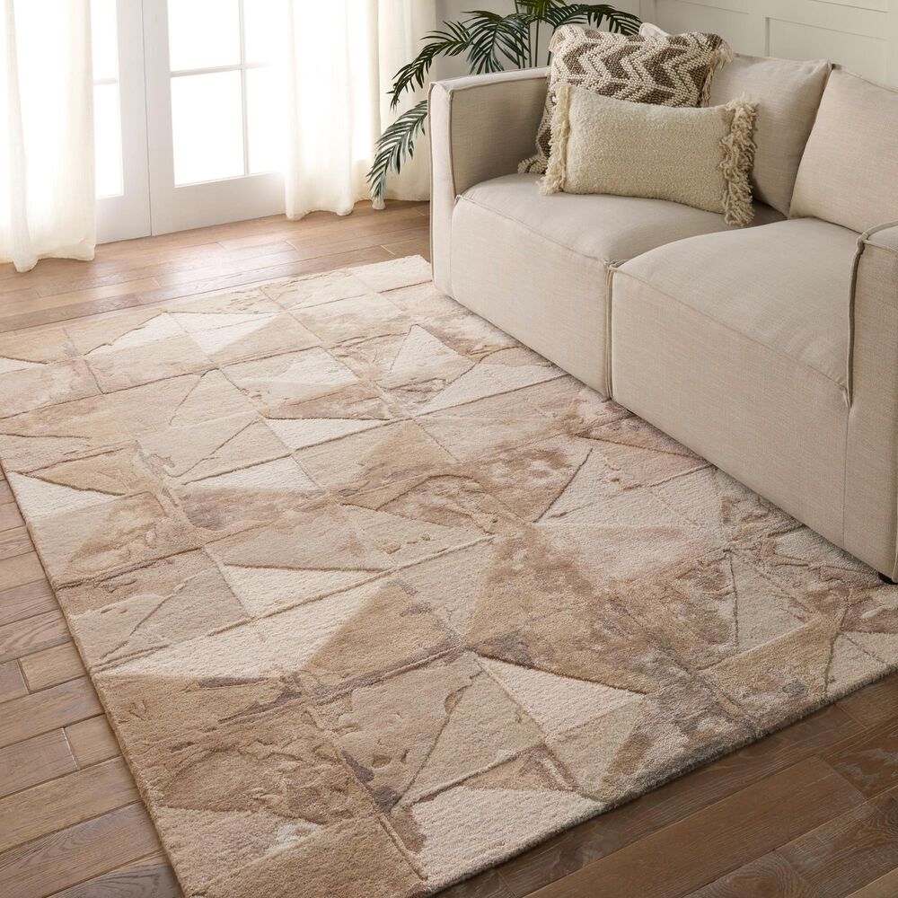 Jaipur Fragment Agate Tan and Taupe 10' x 14' Area Rug, , large