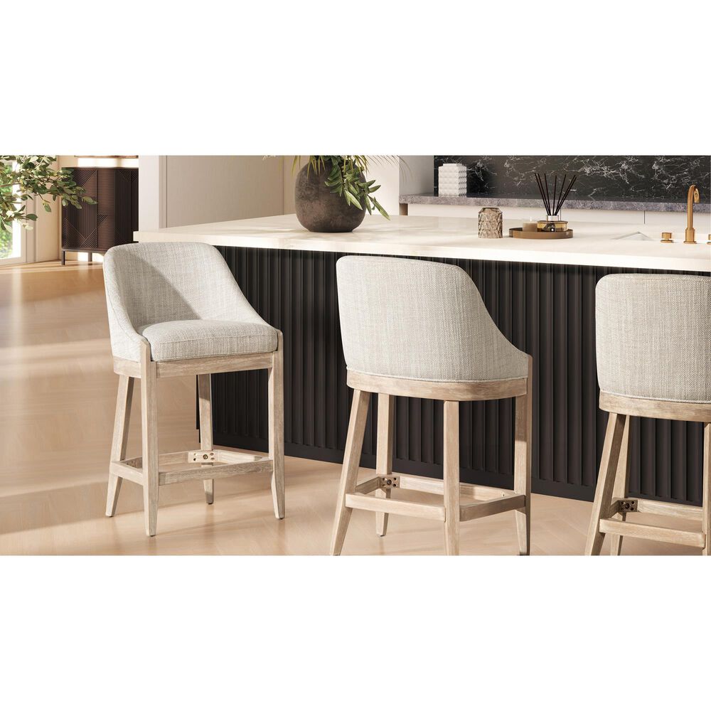 Jennifer Taylor Home Newport 26.5" Counter Stool with Neutral Gray Cushion in Brushed Natural, , large