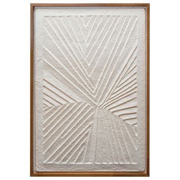 Creative Coop 25.75" x 37.25" Wood Embossed Handmade Paper Wall Decor in Natural and Cream, , large