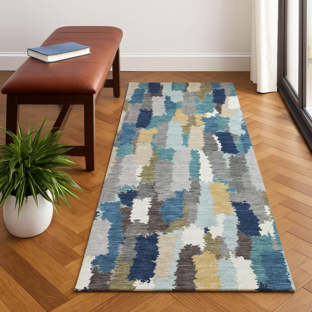 Dalyn Rug Company Kenner KN6 Teal 2'3" x 7'6" Runner, , large
