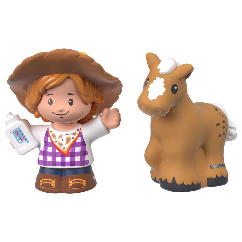 Little People Little People Farmer Melodee and Pony Figure in Brown, Purple and White, , large