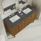James Martin Laurent 60" Double Bathroom Vanity in Honey Oak with 3 cm Parisien Bleu Silestone Top, Rectangular Sinks and FreePower Wireless Charger, , large