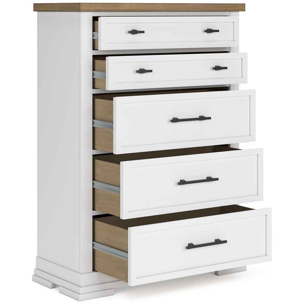 Ashley Ashbryn 5 Drawer Chest in White and Natural, , large