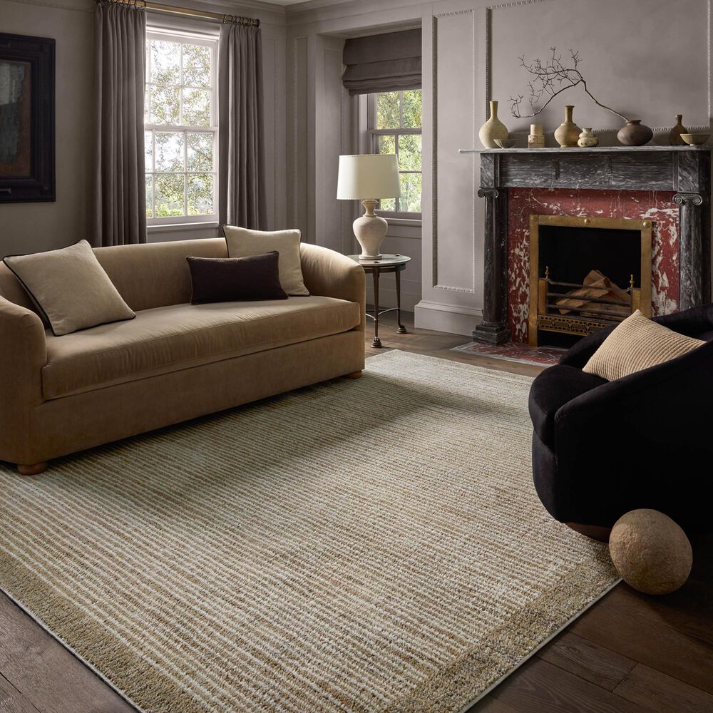 Loloi Bleecker Sand and Charcoal 4&#39; x 6&#39; Area Rug, , large