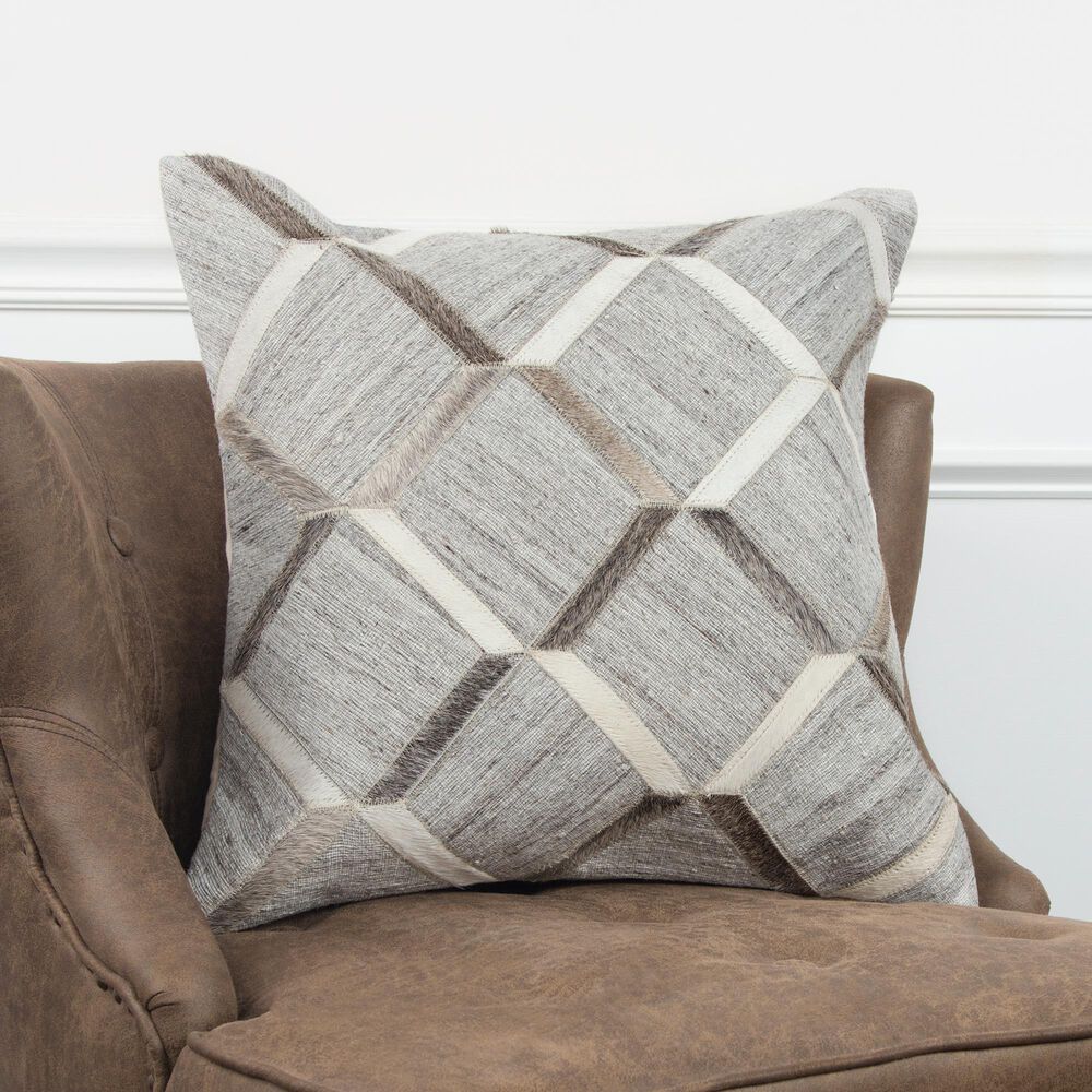 Rizzy Home Donny Osmond Fretwork 20" Poly Filled Pillow in Natural/Black, , large