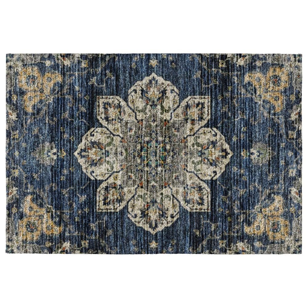 Dalyn Rug Company Silk Road Navy, Beige, Ivory, Gold, Copper and Gray 2"6" x 3"10" Area Rug, , large