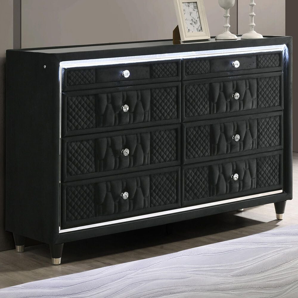 Pacific Landing Lorient 8-Drawer LED Dresser Only in Black, , large