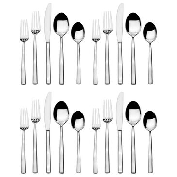 Lifetime Brands April 20-Piece Flatware Set in Stainless Steel, Service for 4, , large