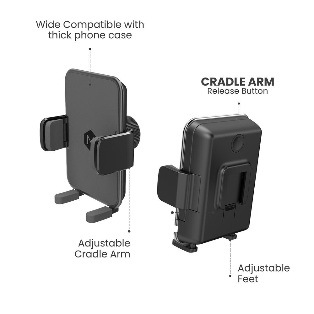 The Mighty Mount Simple Cradle Combo with Vent and Dash Mount Base in Black, , large