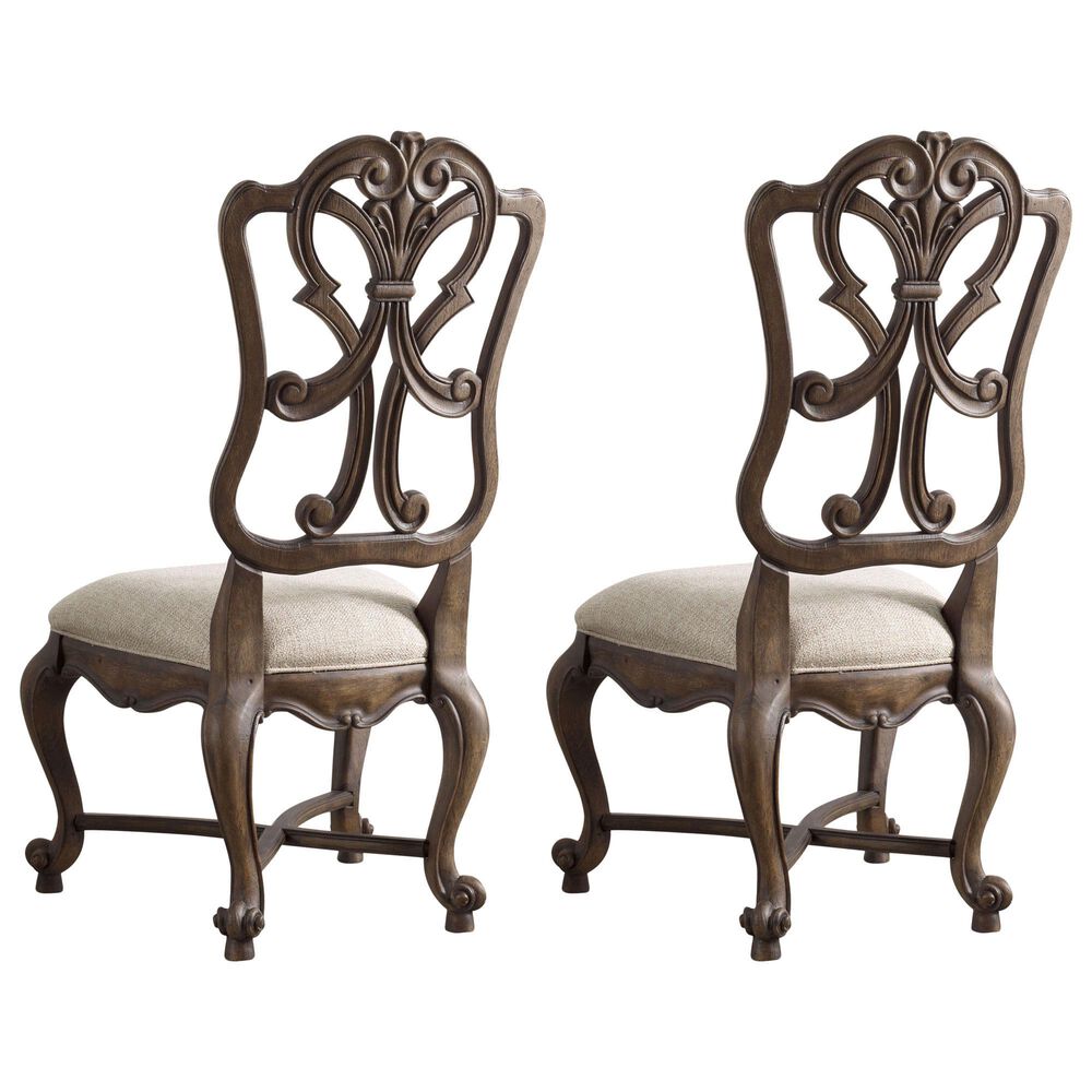 Hooker Furniture Rhapsody 19" Side Chair in Aurora Ecru Cushion in Walnut (Set of 2), , large