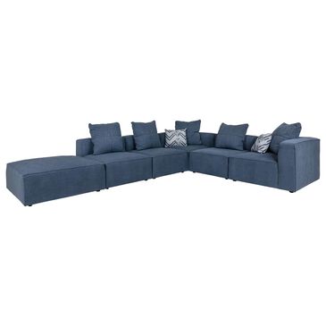 Jonathan Louis Rocco 6-Piece Right Facing Sectional with Ottoman in Glen Ellen Denim, , large