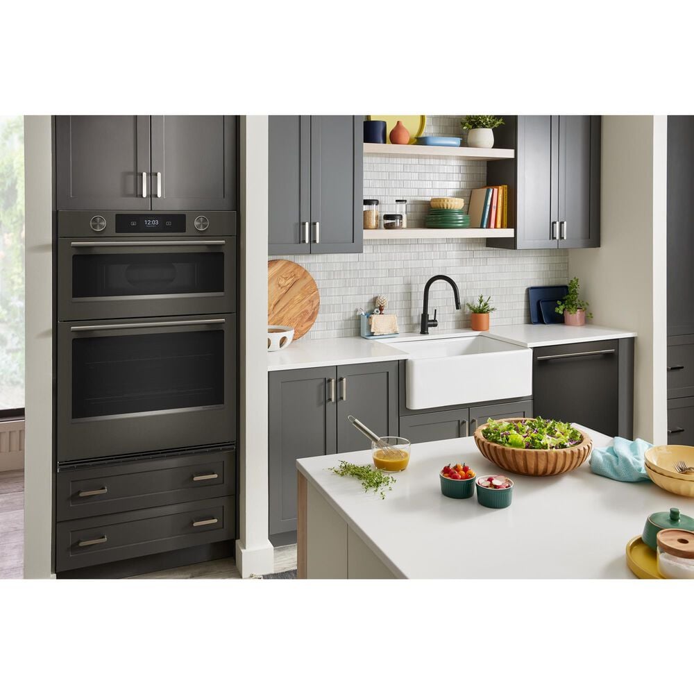 KitchenAid 6.4 Cu. Ft. Smart Electric Combo Wall Oven with Intelligent Cooking Camera in Black Ore, , large