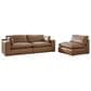 Ashley Emilia 3-Piece Stationary Symmetrical Sectional Sofa in Caramel, , large
