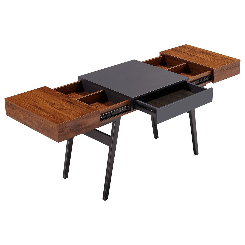 Rta Products Llc Expandable Writing Desk in Antique Mahogany and Grey, , large