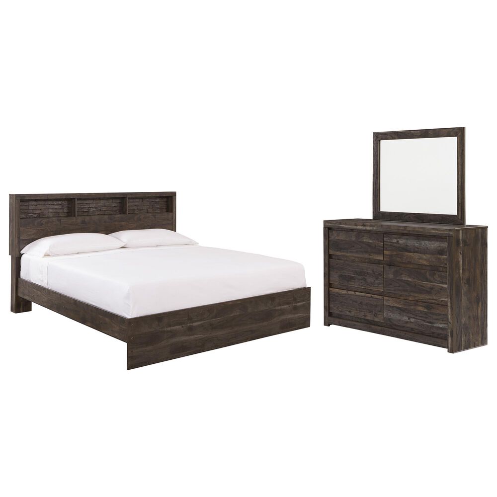 Signature Design by Ashley Vay Bay 3 Piece King Bedroom Set in Rustic Charcoal, , large