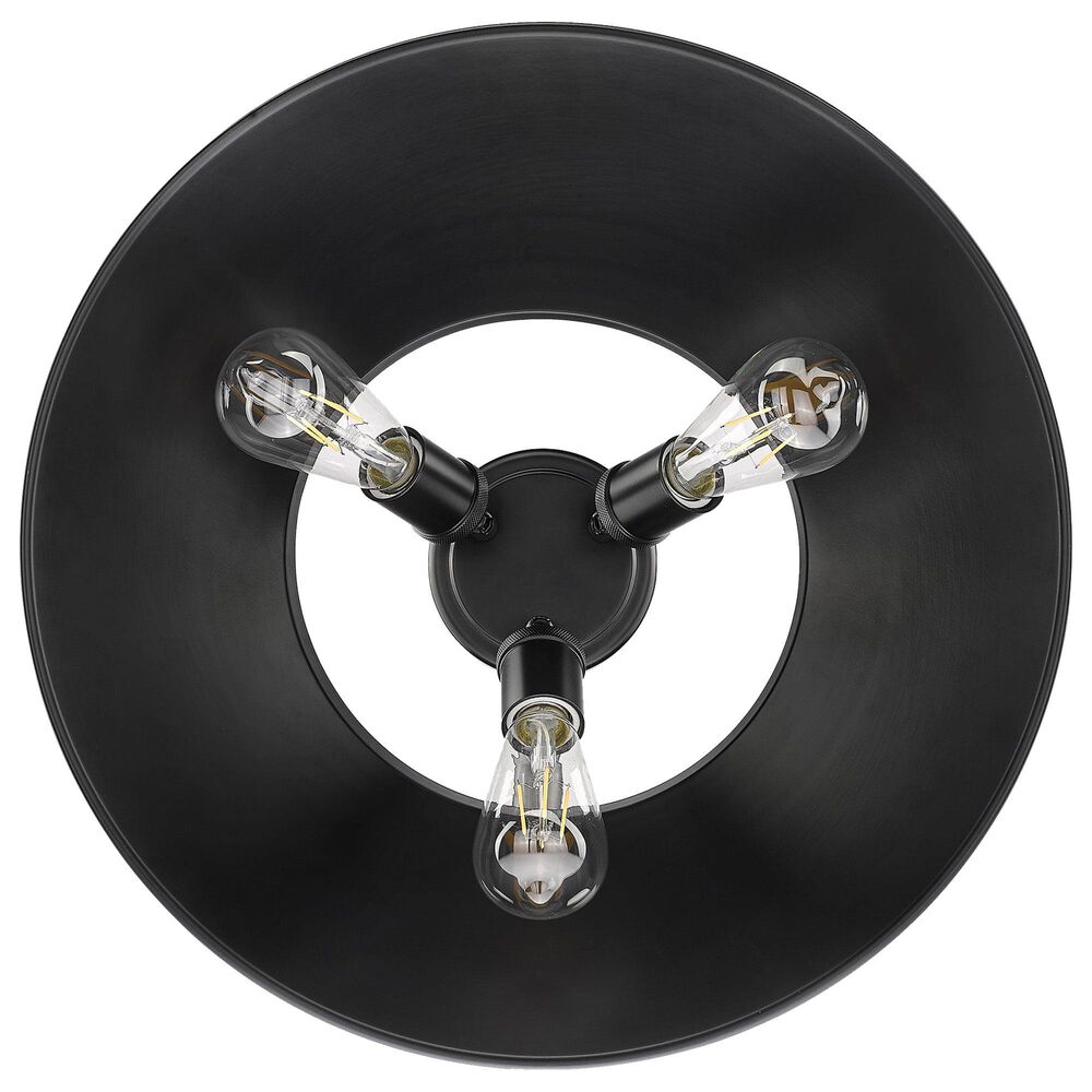 Golden Lighting Orwell 3-Light Flush Mount in Matte Black, , large