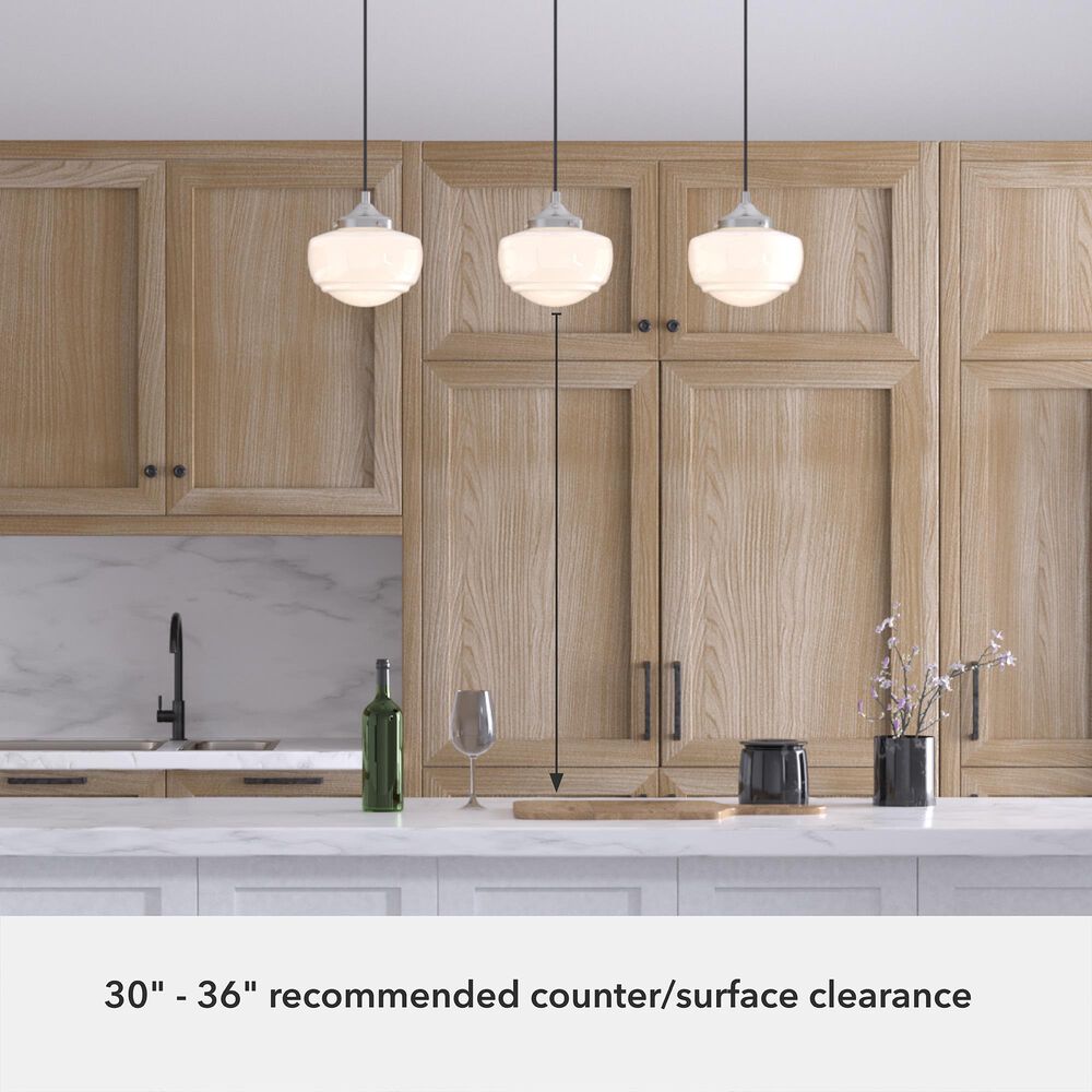 Hunter Saddle Creek 3-Light Linear Pendant Cluster with White Shade in Brushed Nickel, , large
