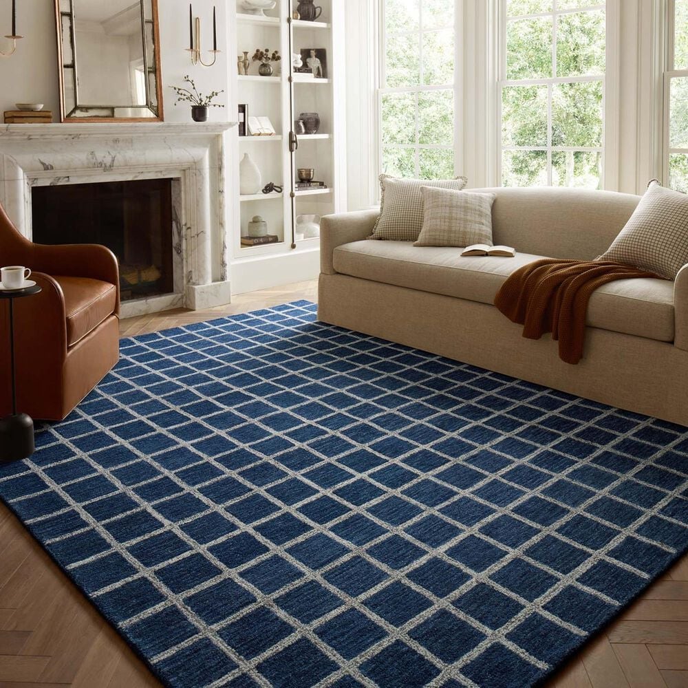 Chris Loves Julia x Loloi Polly 9&#39;3&quot; x 13&#39; Navy and Silver Area Rug, , large