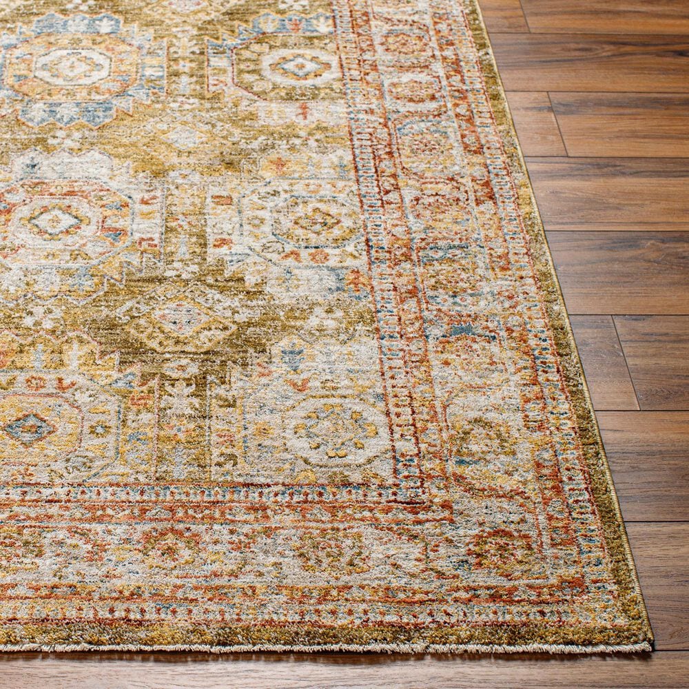 Surya Mona Lisa 6&#39;7&quot; x 9&#39;6&quot; Mustard, Tan, Olive, Brick Red, Sage, Dark Blue and Burgundy Area Rug, , large