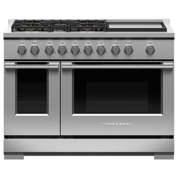 Fisher & Paykel 48" Freestanding Natural Gas Range with 5 Burners and Griddle in Stainless Steel, , large