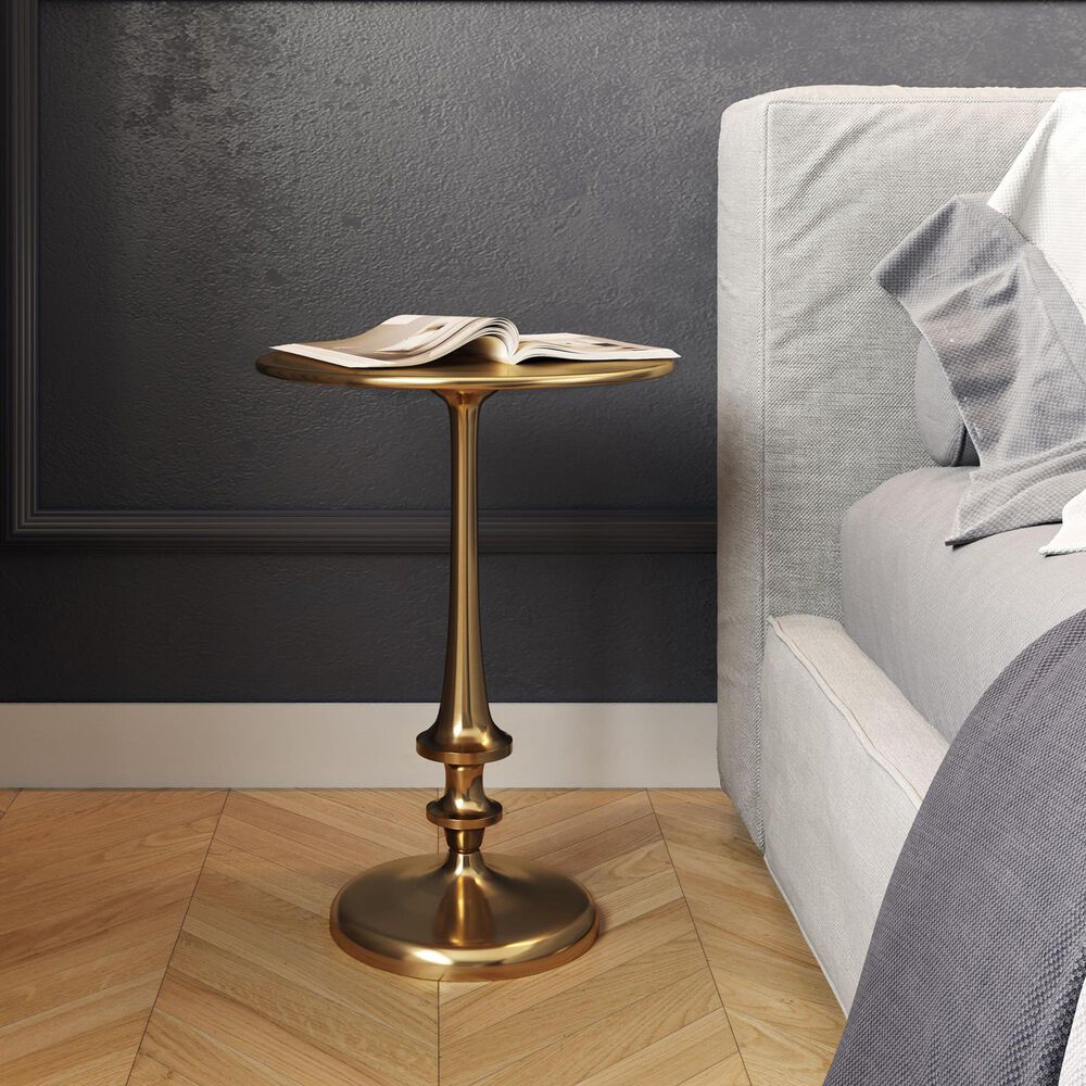 Timberlake Side Table in Antiqued Brass, , large
