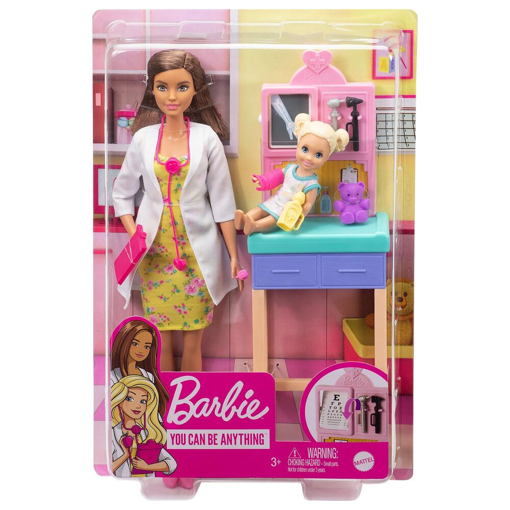 barbie pediatrician doll & playset