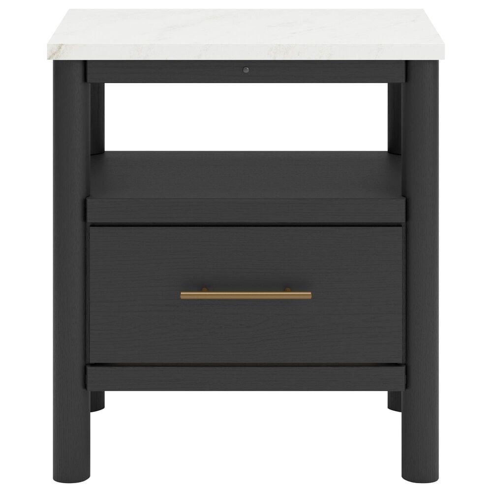Ashley Cadmori 1-Drawer Nightstand in Matte Black and White, , large