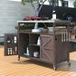HOMLUX 50" Outdoor Kitchen Island in Dark Brown and Stainless Steel, , large