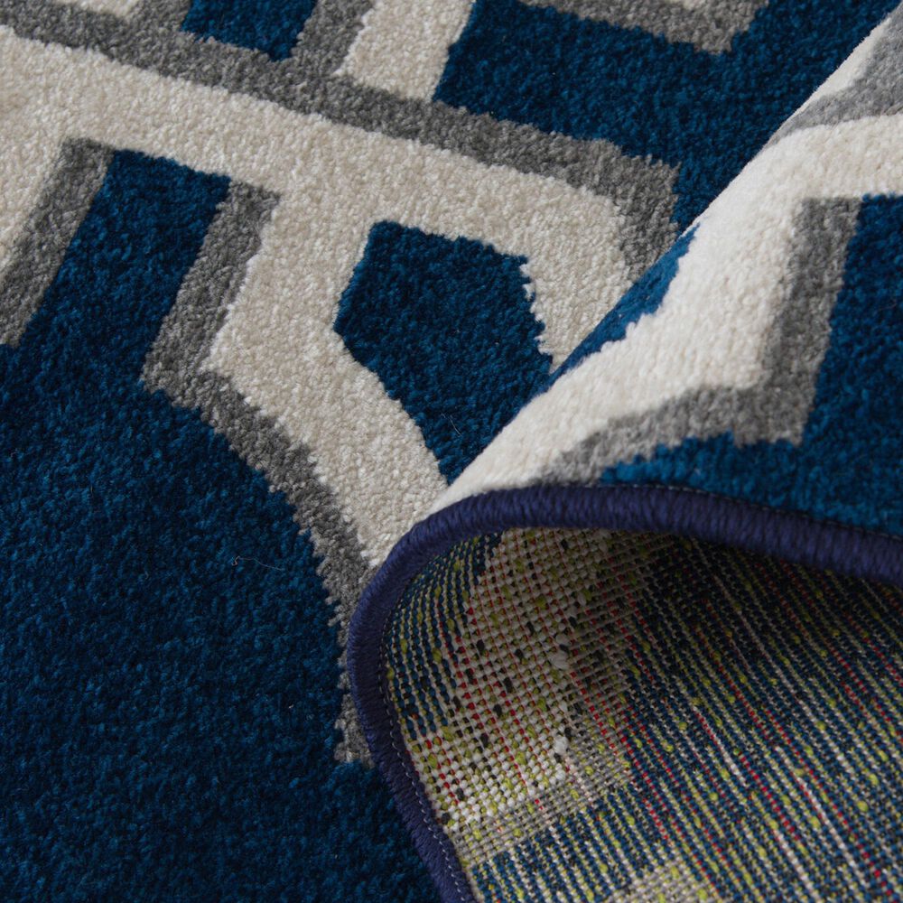 Central Oriental Terrace Tropic Dolliver 7&#39;10&quot; x 9&#39;10&quot; Sapphire Area Rug, , large