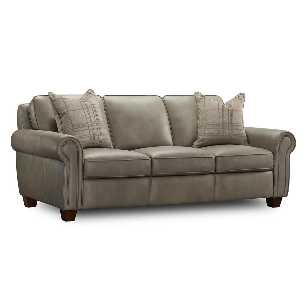 Sienna Designs Leather Stationary Sofa in Treasure Cement, , large