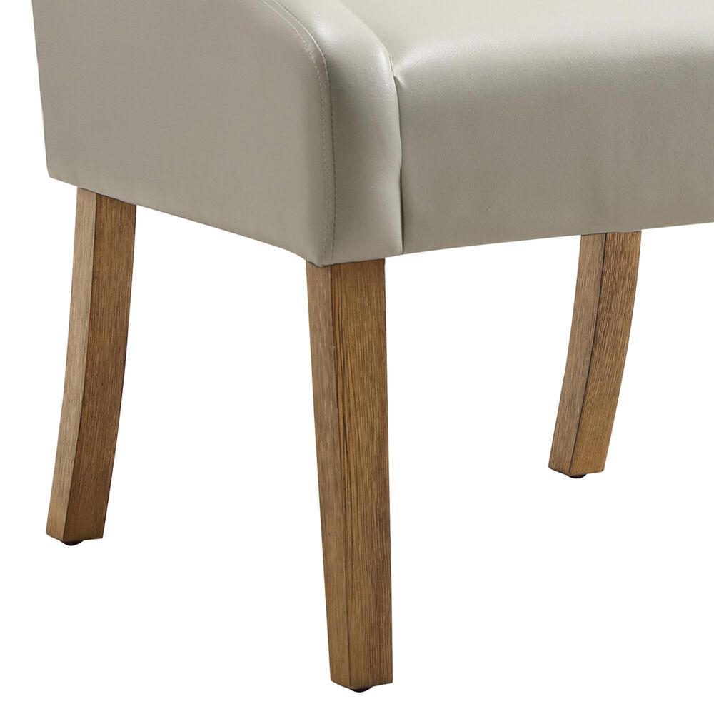 Office Star Products Monarch Side Chair with Cream Faux Leather Cushion in Light Oak, , large