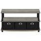HOMLUX 2-Tier Turn-N-Tube Coffee Table with Bin Drawers in French Oak and Black, , large
