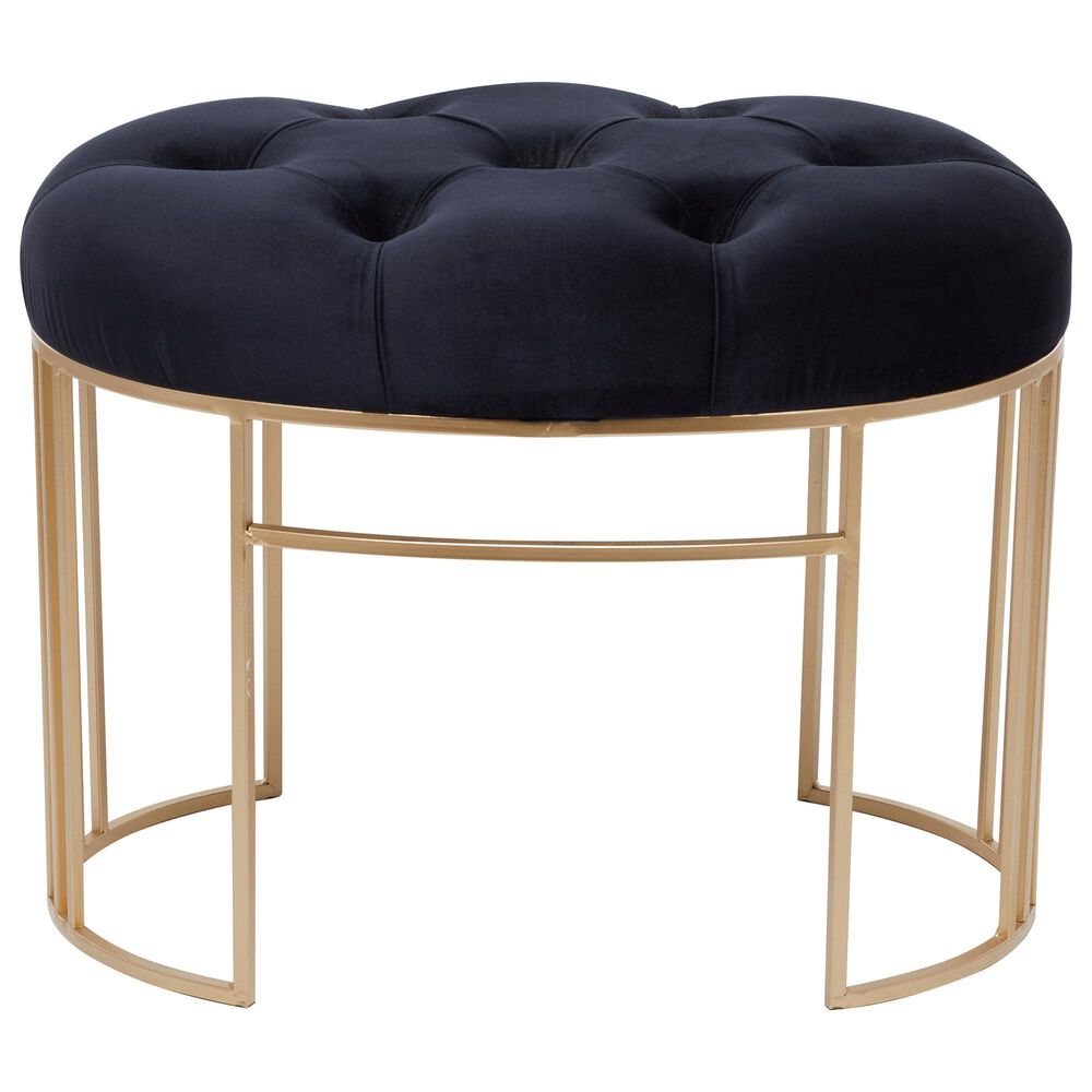 Maple and Jade 24&quot; Velvet Bench in Black, , large