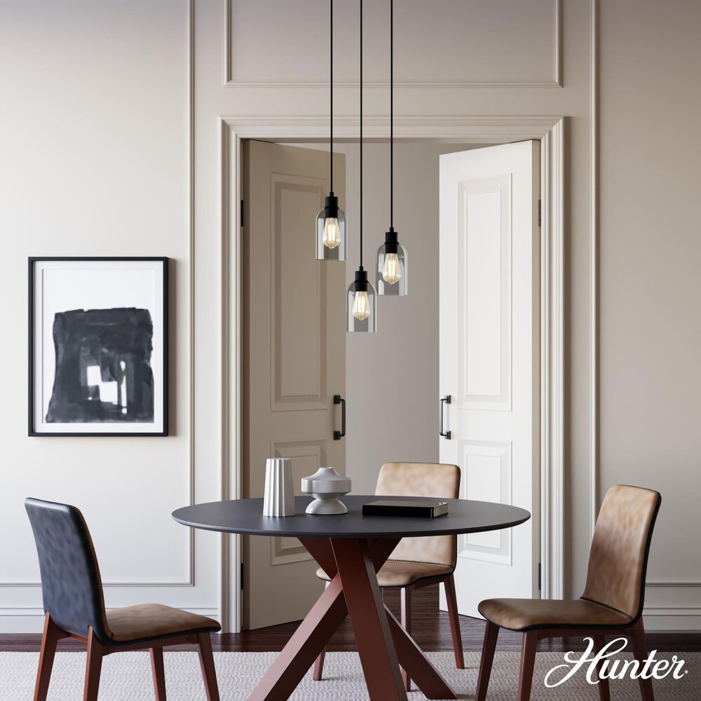 Hunter Lochmeade 3-Light Linear Pendant Cluster in Natural Iron, , large