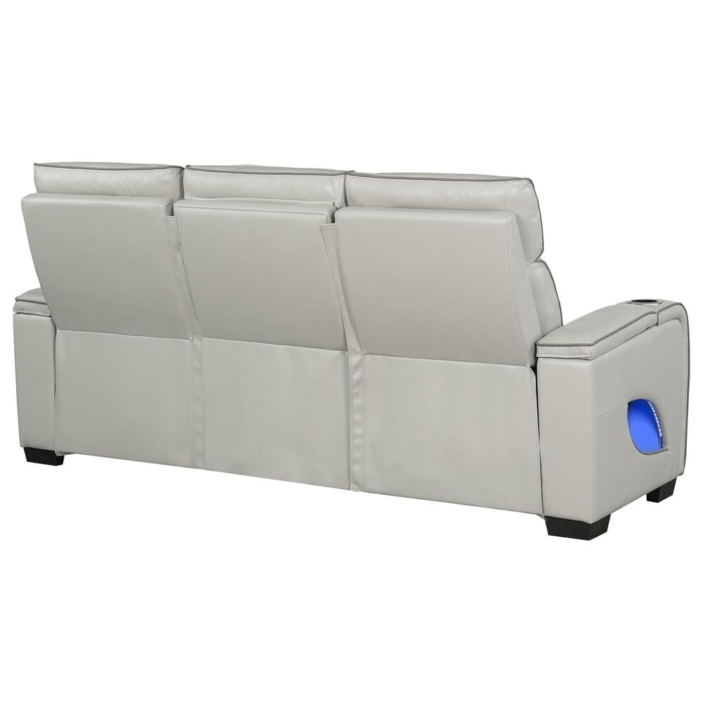 Titanic Furniture All Star Power Reclining Sofa with Power Headrest in Gray, , large
