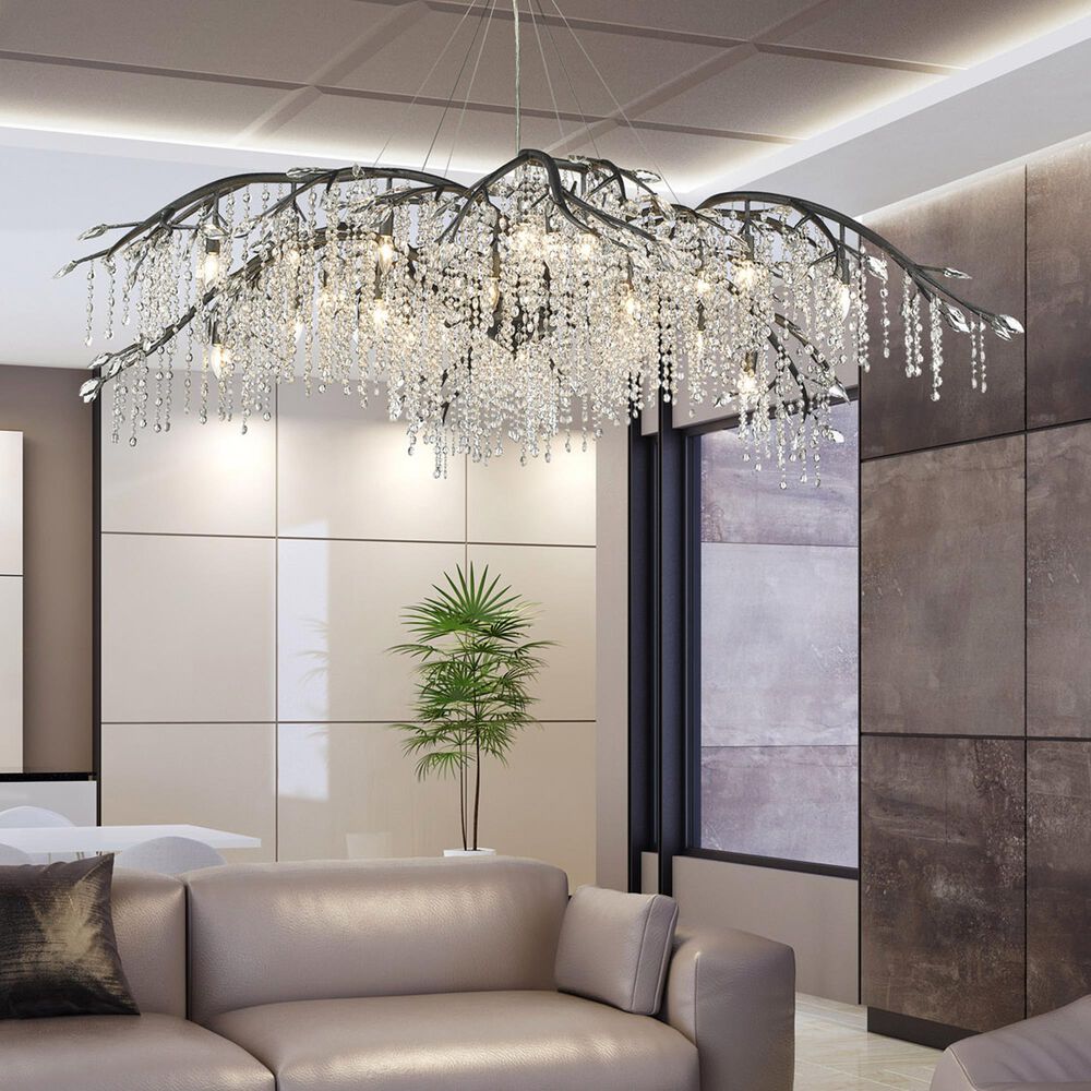 Golden Lighting Autumn Twilight 24-Light Chandelier in Black, , large