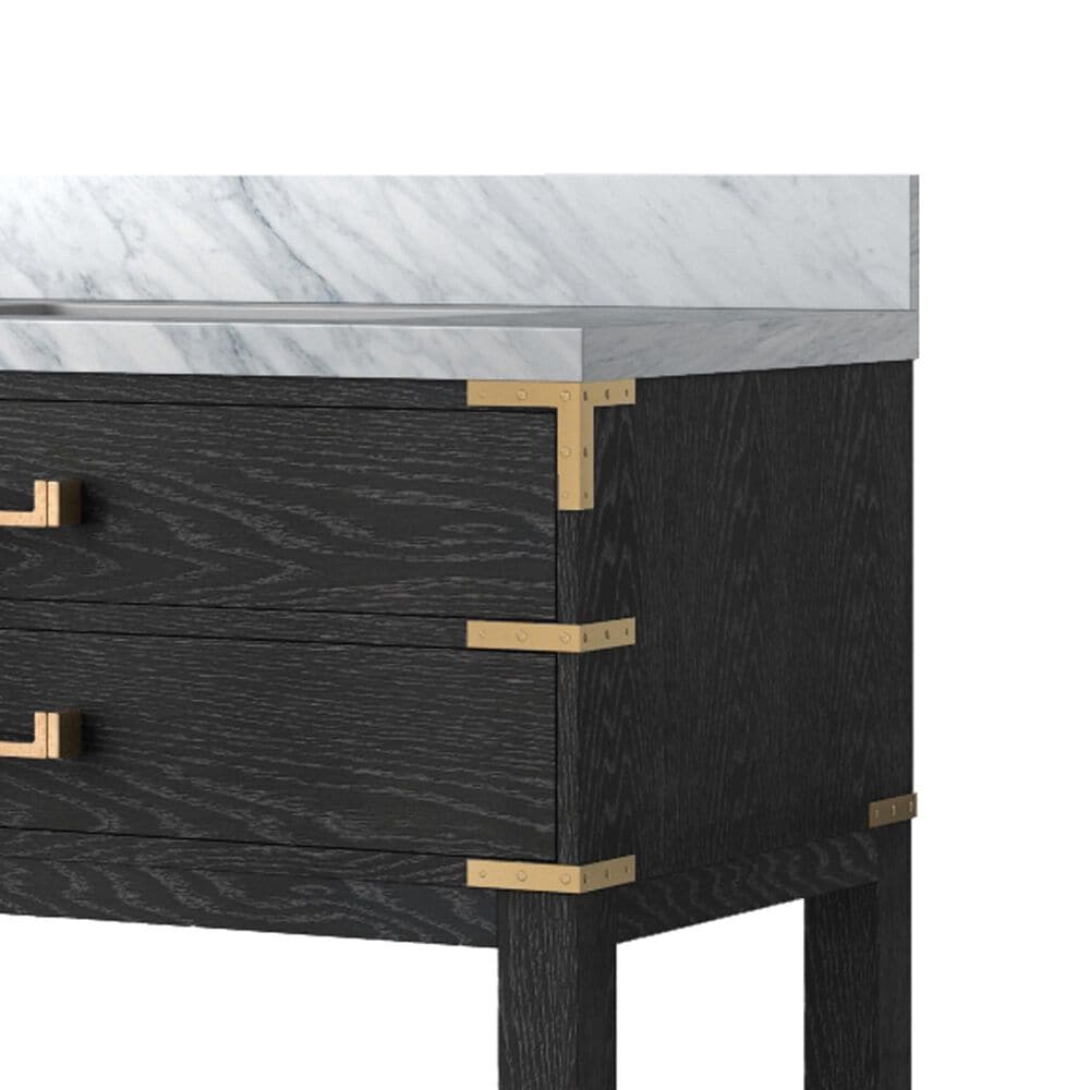 Lexora Home Norwalk 36&quot; Single Bathroom Vanity in Black Oak with White Carrara Marble Top  and Rectangle Sink, , large