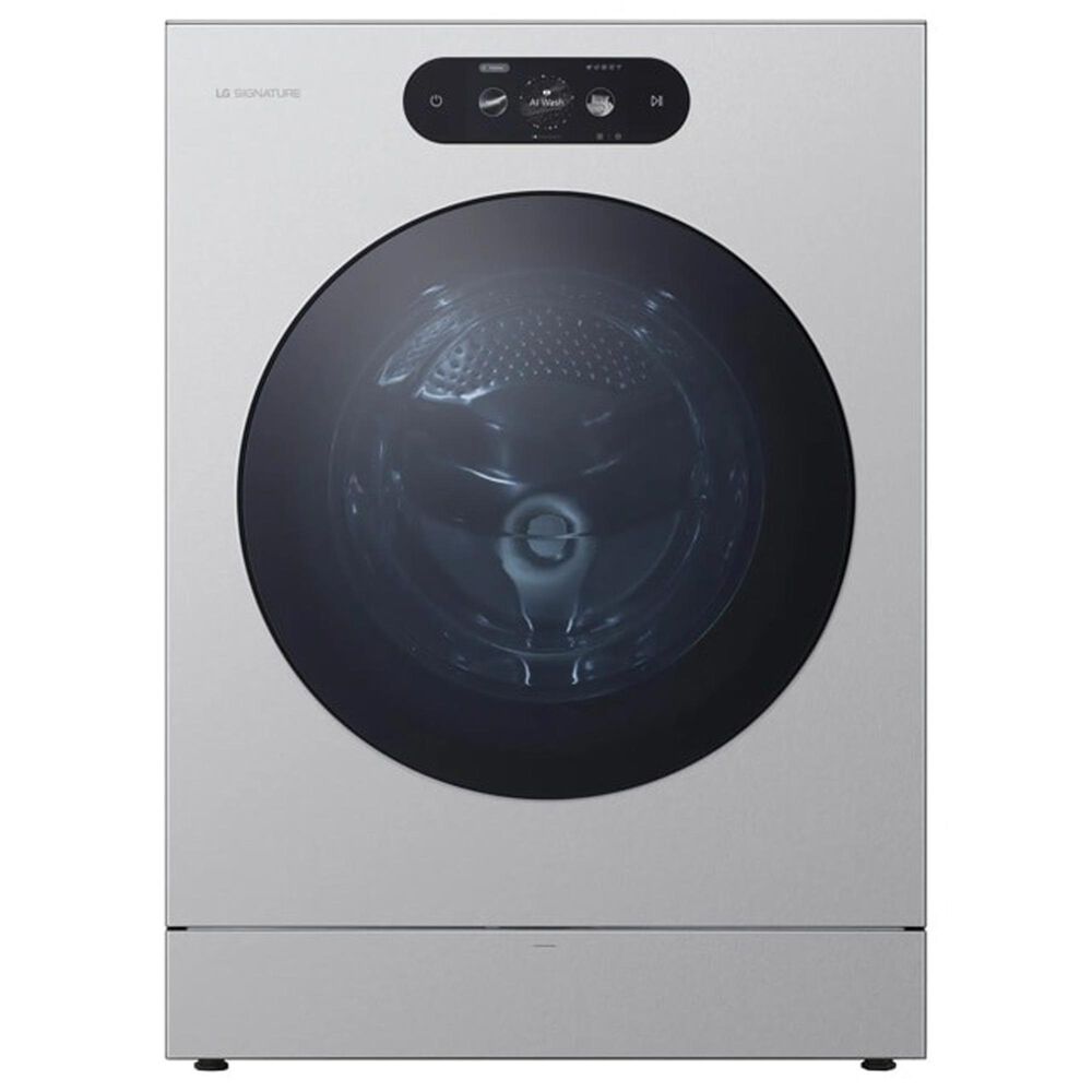 LG 5.8 Cu. Ft. Smart Front Load Washer and 9.0 Cu. Ft. Electric Dryer in Brushed Platinum Steel, , large