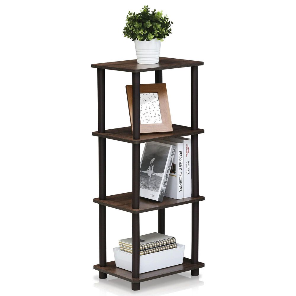 HOMLUX Turn-N-Tube 3-Space Bookshelf in Walnut and Brown, , large