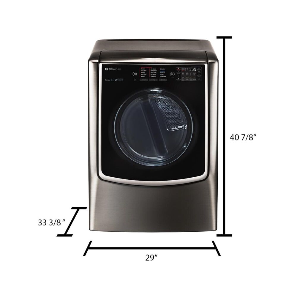 LG Mega Capacity Gas Dryer With Steam in Black Stainless Steel, , large